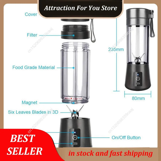 Hot Selling Portable Blender,Smoothie Blender,Mini Blender For Shakes And Smoothies,USB Rechargeable Home Travel Fruit Juicer Cu